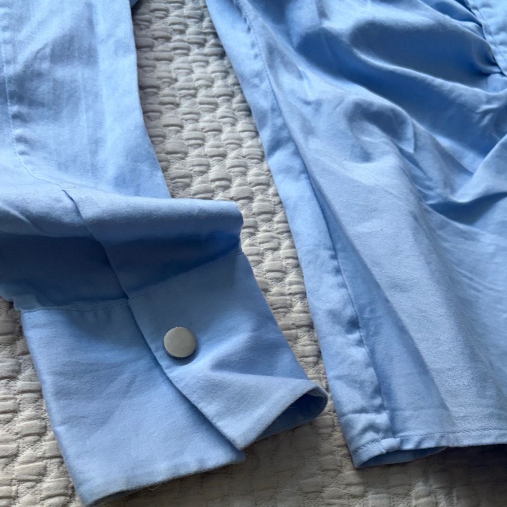 Boss Collarless Button Down Blouse - image 5